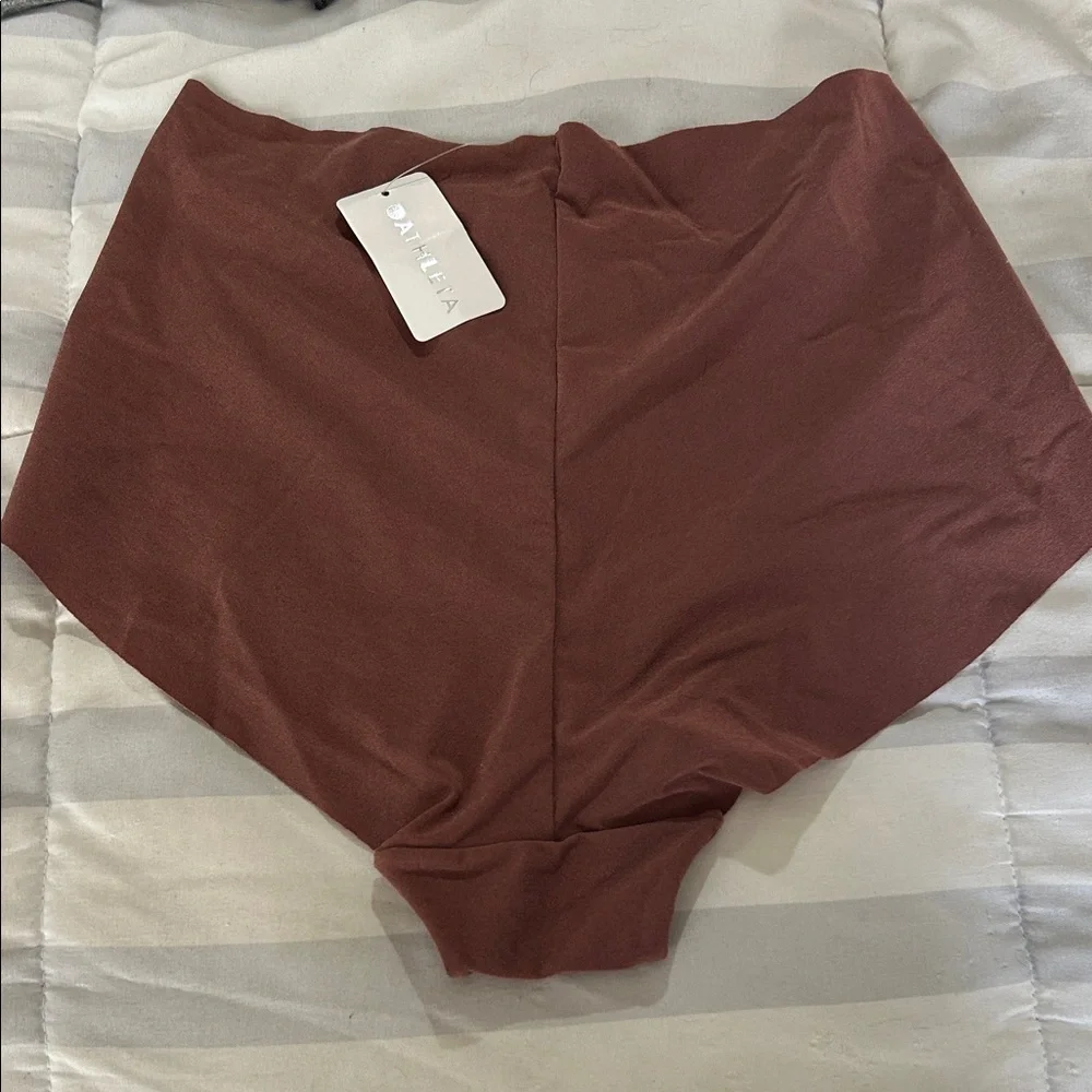 Athleta Women's High-Waist Briefs in Brown - Picture 3 of 3